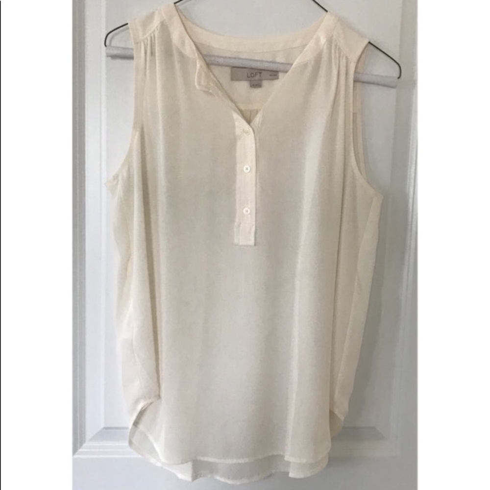 LOFT off white sleeveless blouse - NWOT